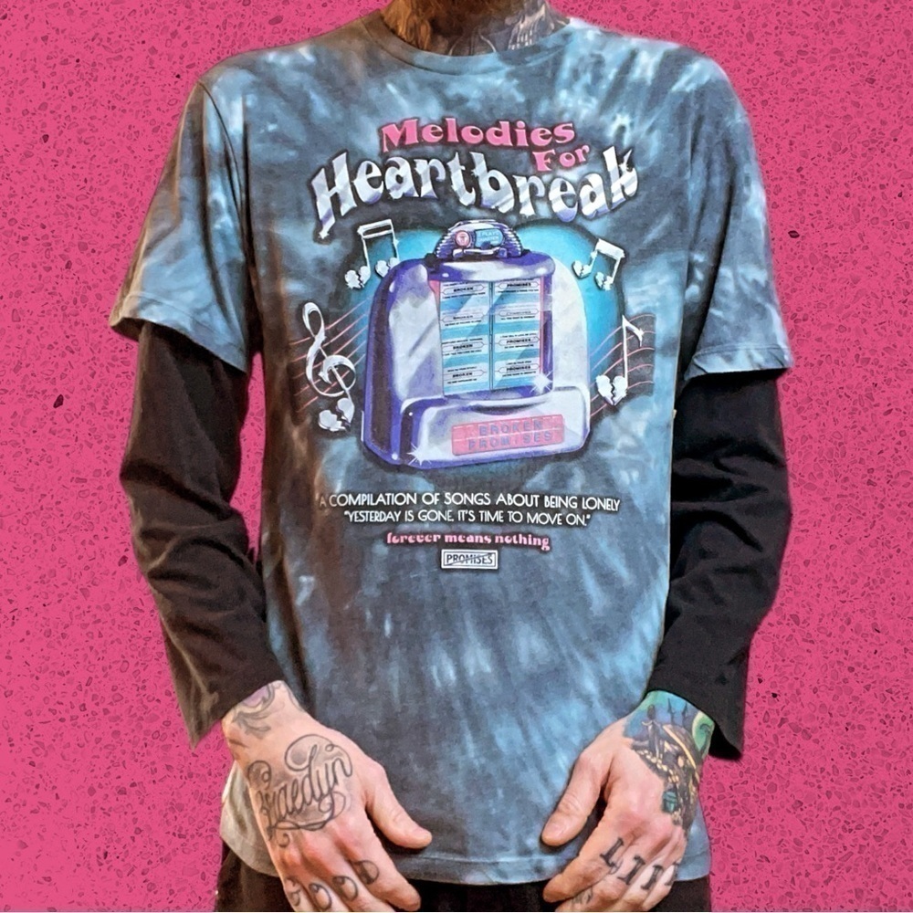 Broken Promises jukebox layered long sleeve skate shirt